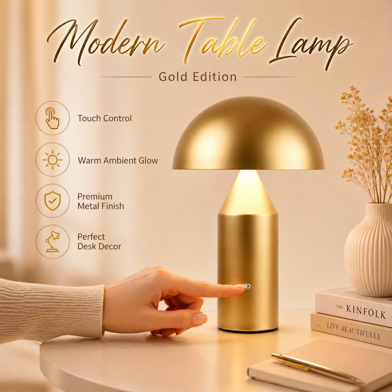 Mushroom Table Lamp - Metal Mushroom Table Lamp Modern Decoration