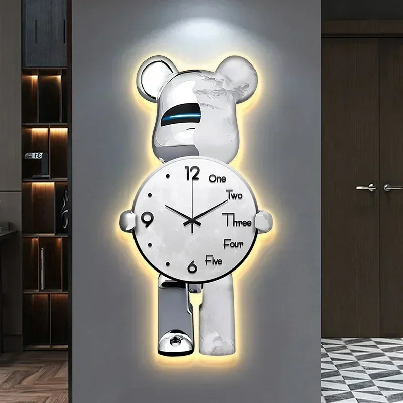 Lighting Home Decor Wall Clocks - LED Bear Wall Clock Unique Luxurious