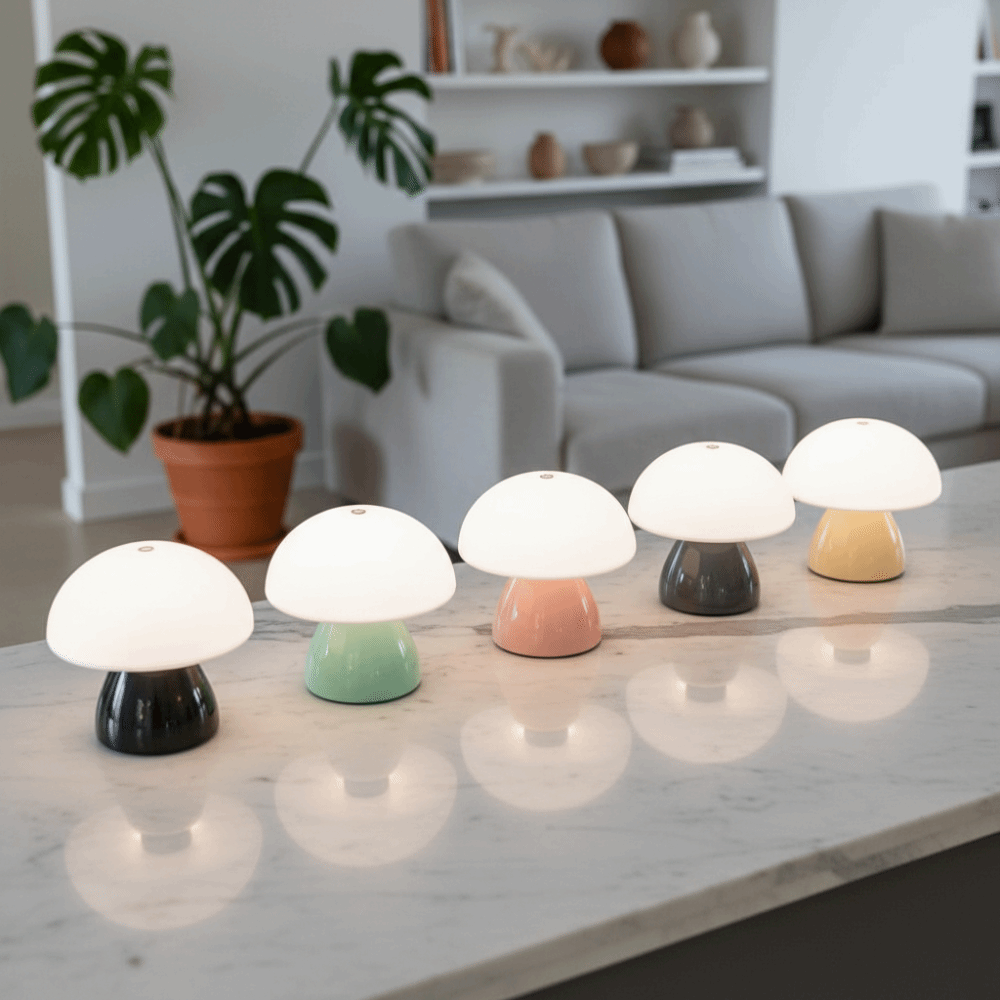 Mushroom Table Lamp - Warm White Lights Mushroom LED Table
