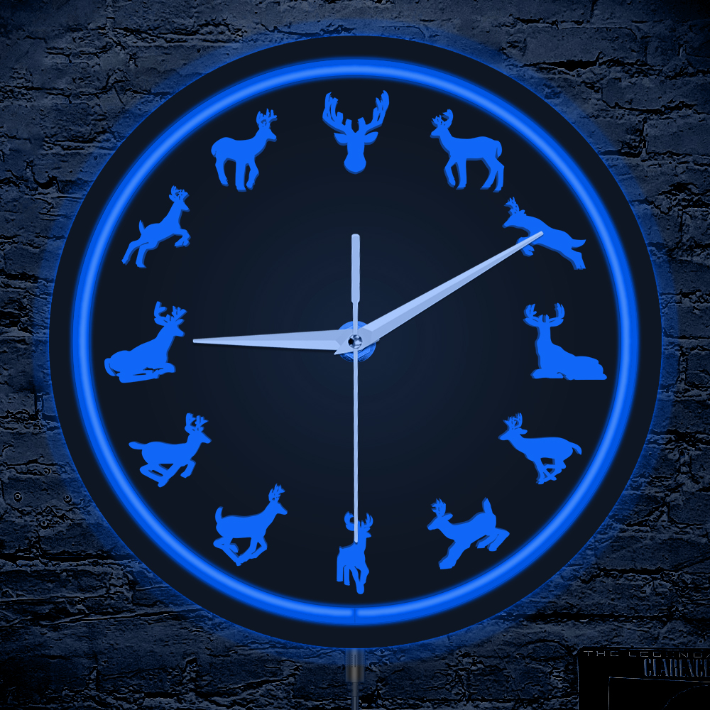 Lighting Home Decor Wall Clocks - LED Lighting Deer Silhouette Wall Clock
