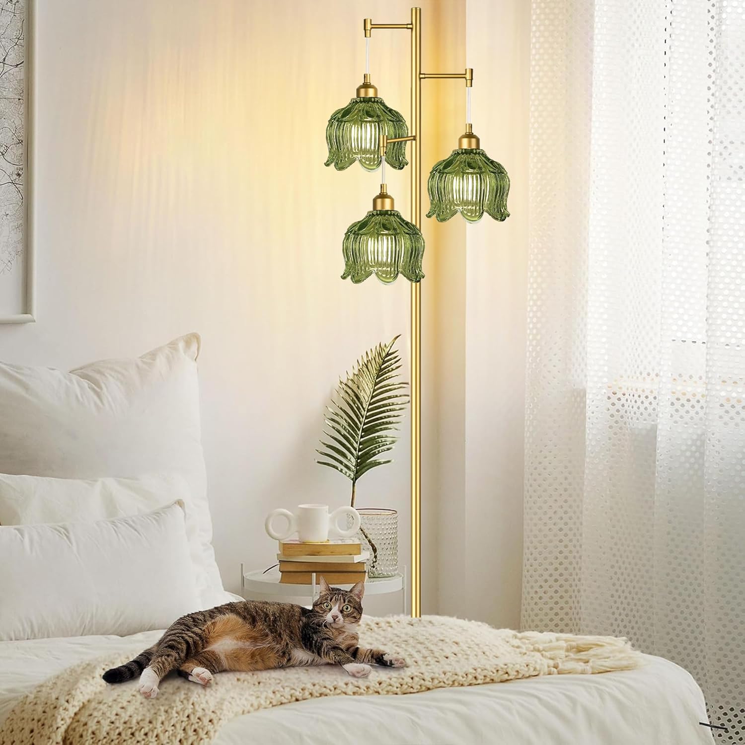 Vintage Gold Glass Floor Lamp  - Lighting Decor avis et prix