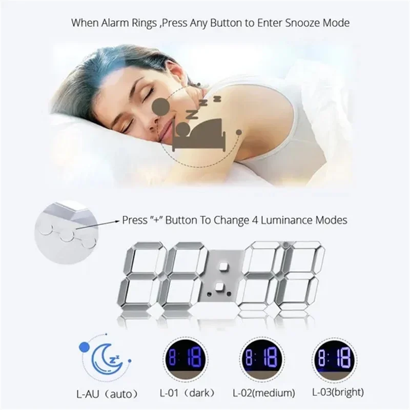 Decoration for Bedroom 3D Digi - Lighting Home Decor Wall Clocks avis et prix