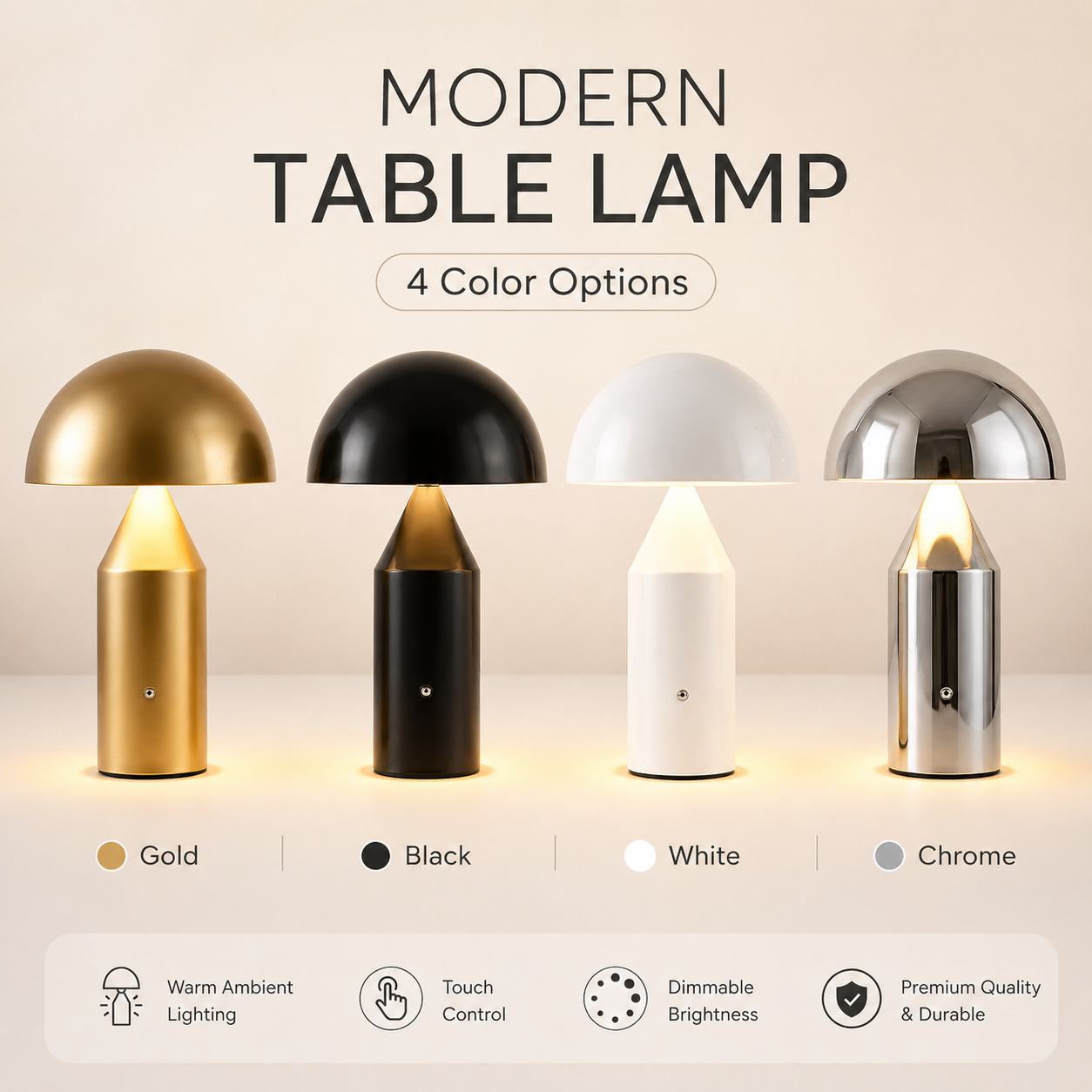 Metal Mushroom Table Lamp Mode - Mushroom Table Lamp avis et prix