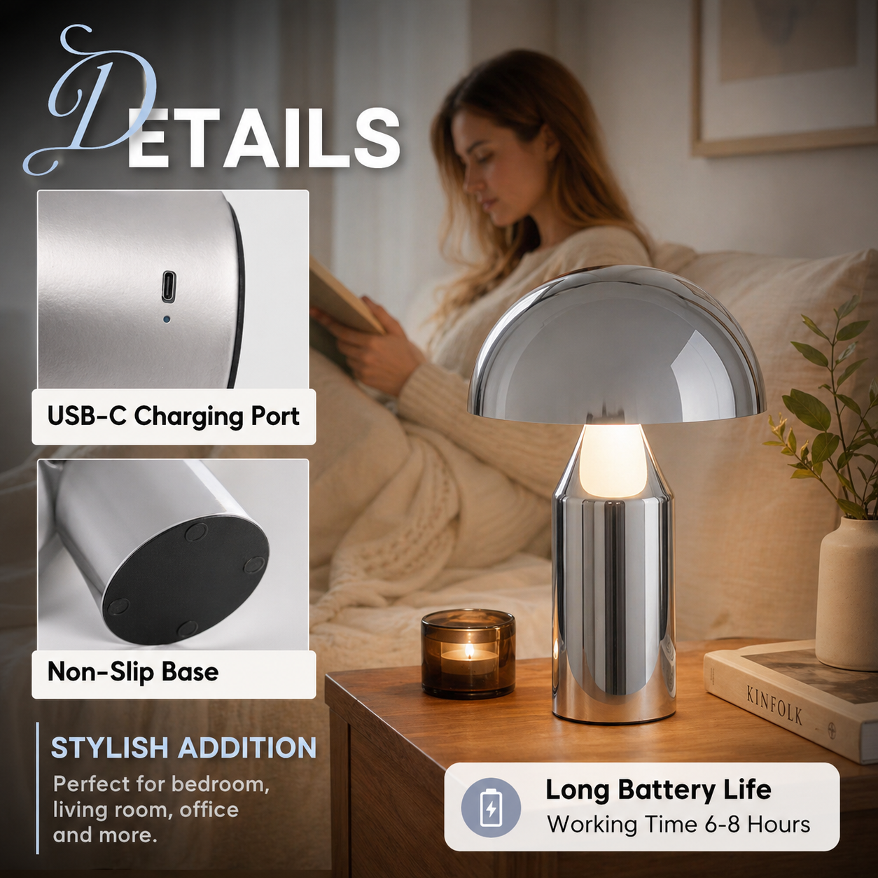 Metal Mushroom Table Lamp Mode - Mushroom Table Lamp avis et prix