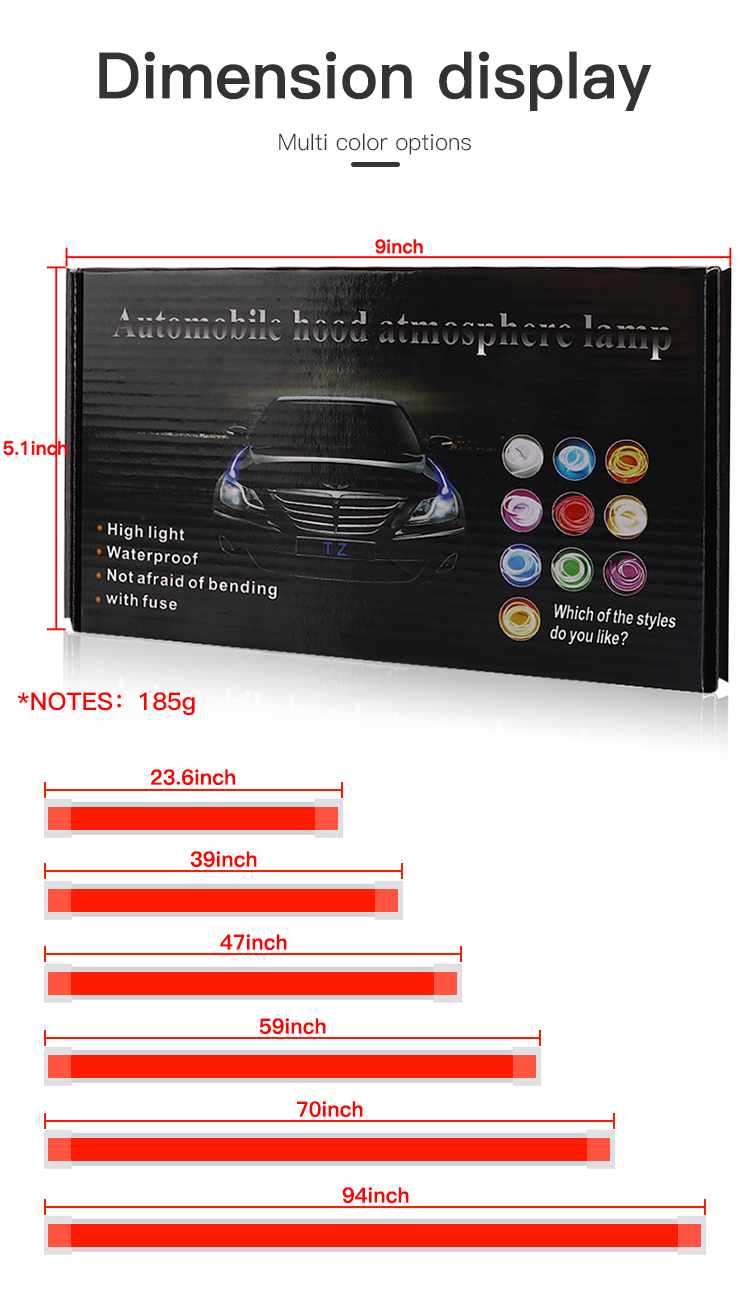 12V White Car Hood Light Strip - Lighting Bolt Decor avis et prix
