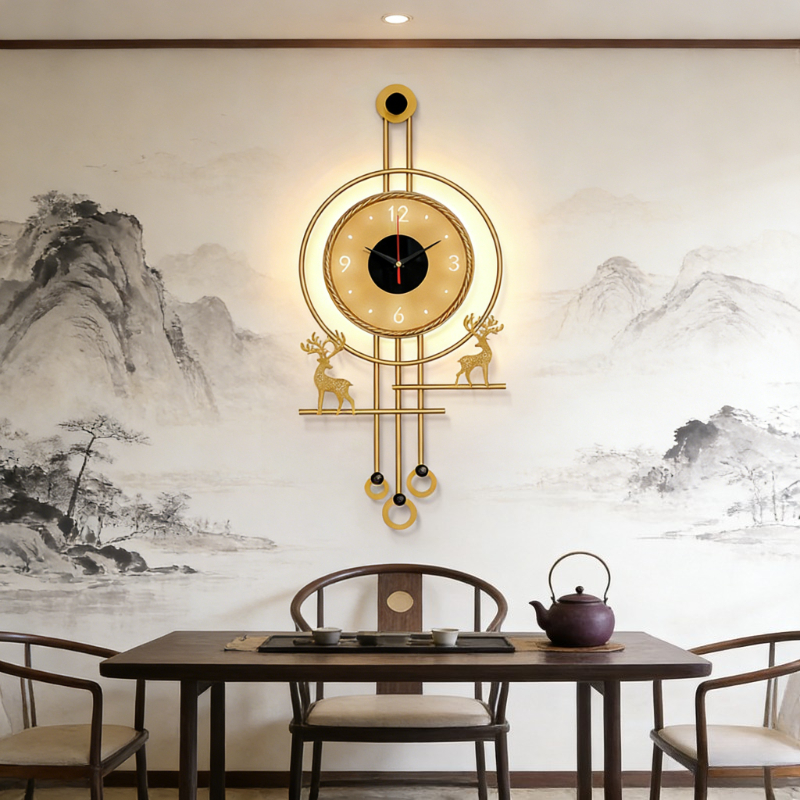 Modern TV Background Wall Mute - Lighting Home Decor Wall Clocks avis et prix