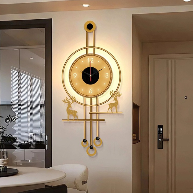 Modern TV Background Wall Mute - Lighting Home Decor Wall Clocks avis et prix