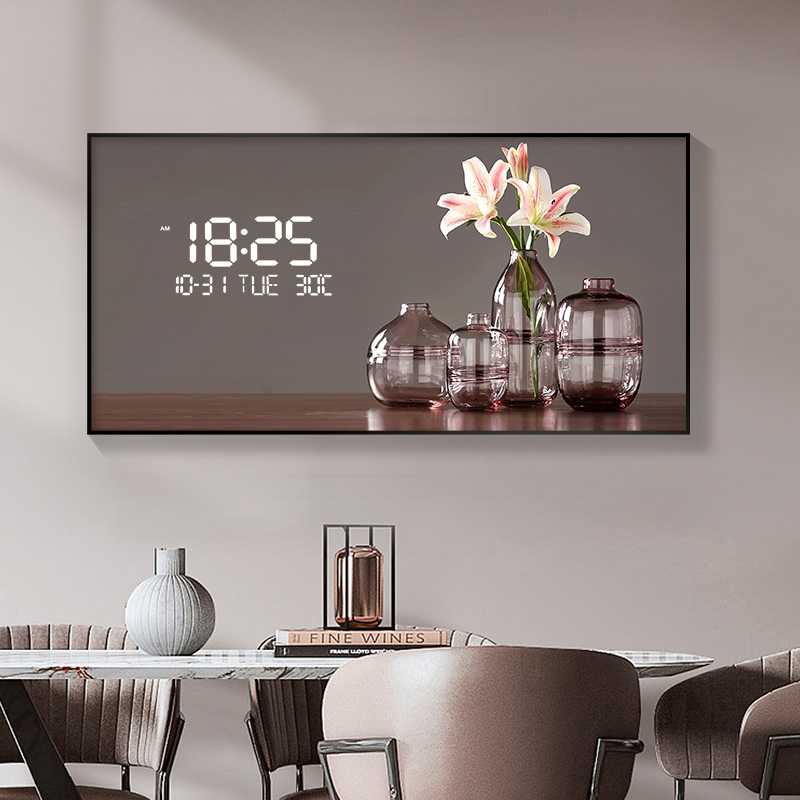 Large Size Flower Pattern Digi - Lighting Home Decor Wall Clocks avis et prix