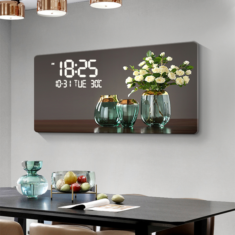 Large Size Flower Pattern Digi - Lighting Home Decor Wall Clocks avis et prix