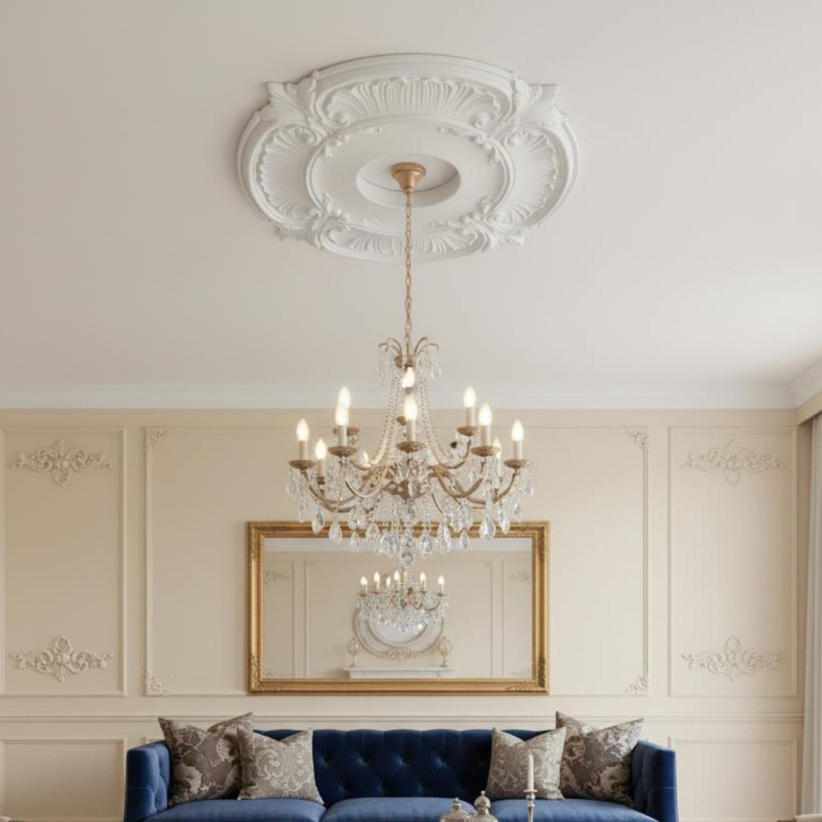 Round PU Ceiling Medallion Scr - Lighting Decor avis et prix