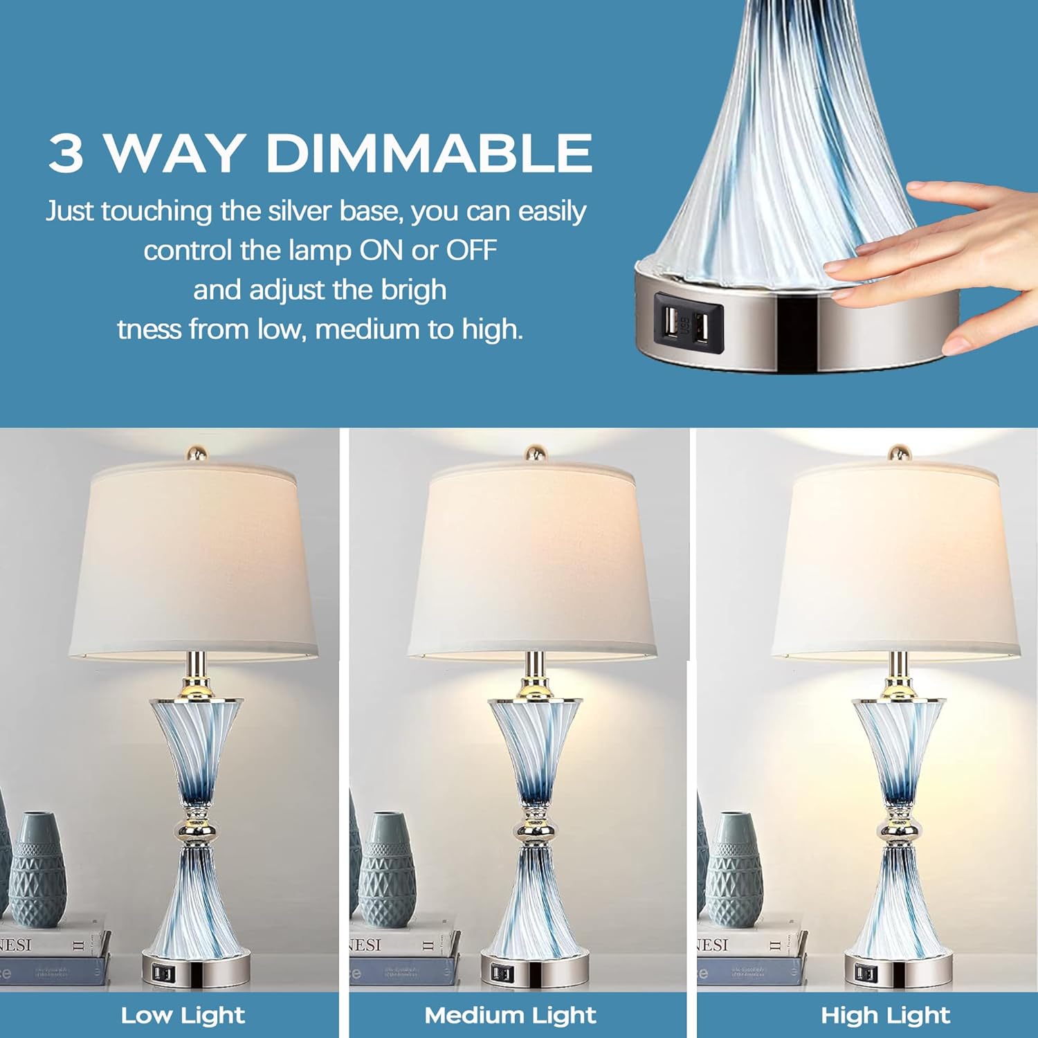 3-Way Dimmable Touch Glass Tab - Lighting Decor avis et prix