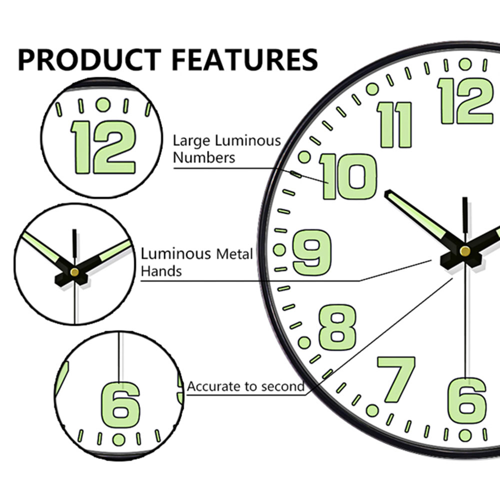 Luminous Wall Clock Light In D - Lighting Home Decor Wall Clocks avis et prix