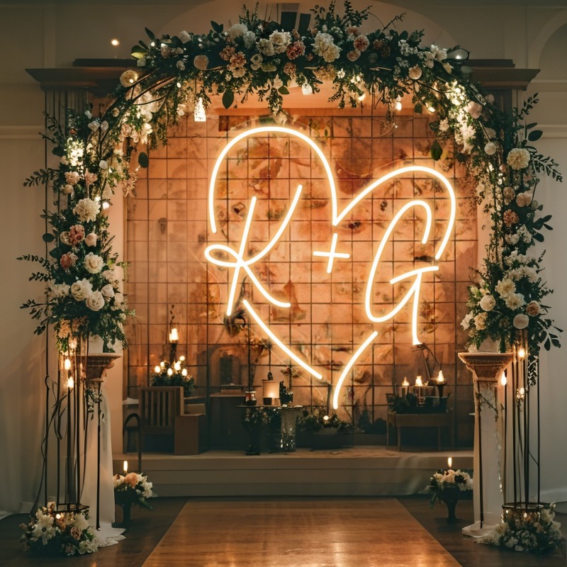 Custom Initials Heart LED Neon - Lighting Decor Items avis et prix