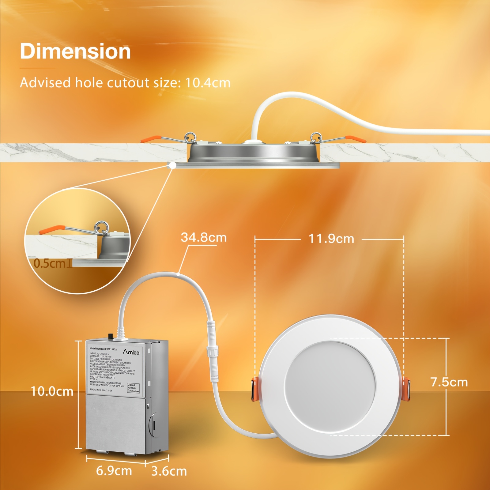 12/6 Pack 4/6 Inch 5CCT LED Re - Lighting Decor avis et prix