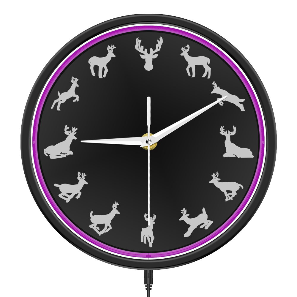 LED Lighting Deer Silhouette W - Lighting Home Decor Wall Clocks avis et prix