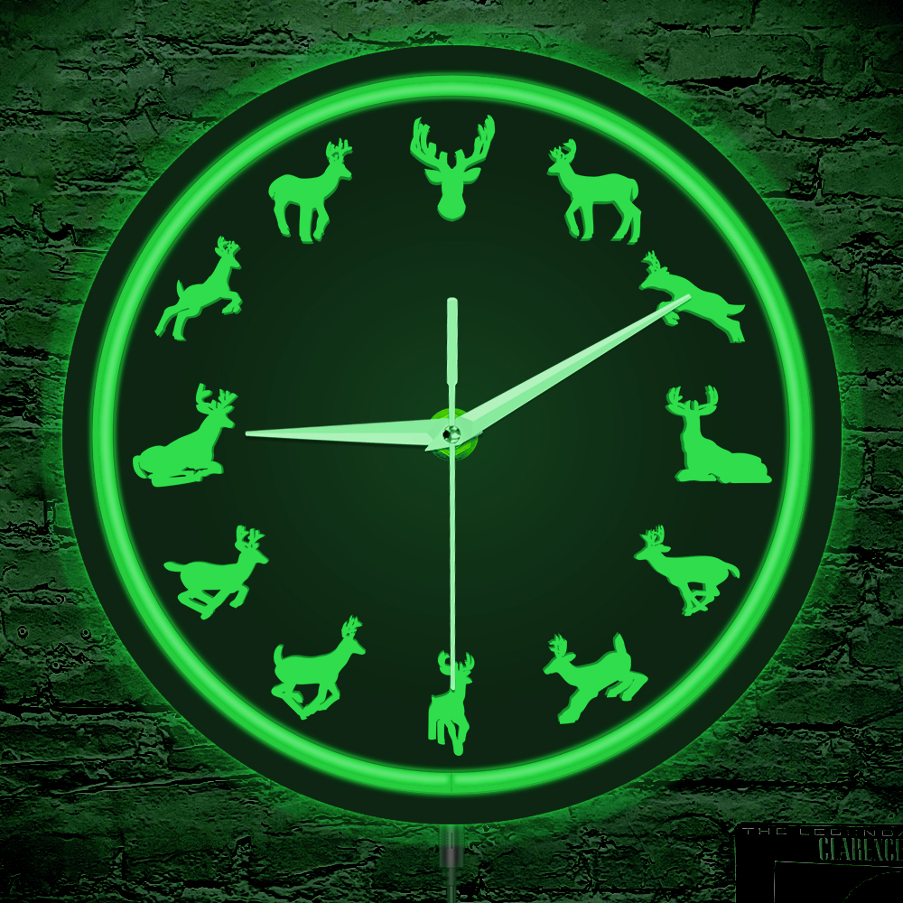 LED Lighting Deer Silhouette W - Lighting Home Decor Wall Clocks avis et prix
