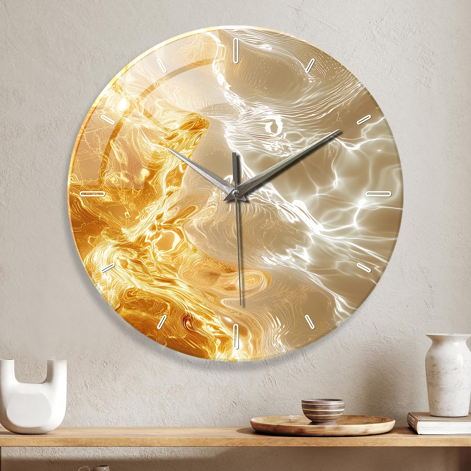 1pc glass wall clock, modern l - Lighting Home Decor Wall Clocks avis et prix