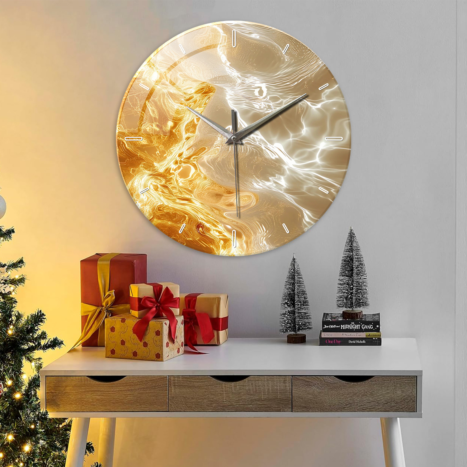 1pc glass wall clock, modern l - Lighting Home Decor Wall Clocks avis et prix