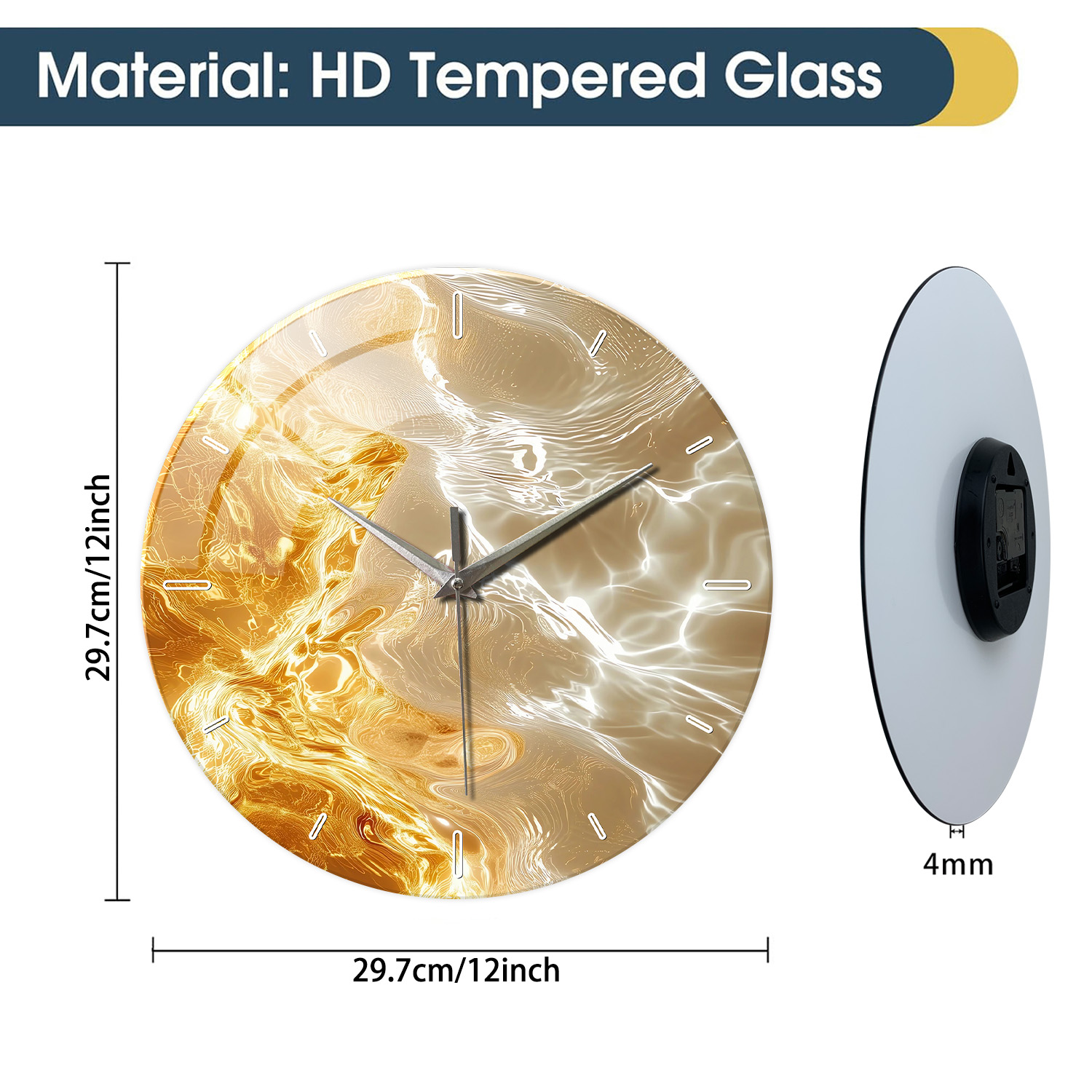 1pc glass wall clock, modern l - Lighting Home Decor Wall Clocks avis et prix