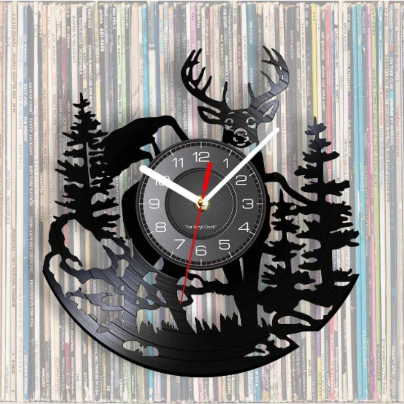 Forest Deer Vinyl Record Wall  - Lighting Home Decor Wall Clocks avis et prix