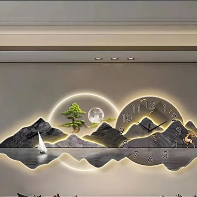 Modern Chinese Painting with C - Lighting Home Decor Wall Clocks avis et prix