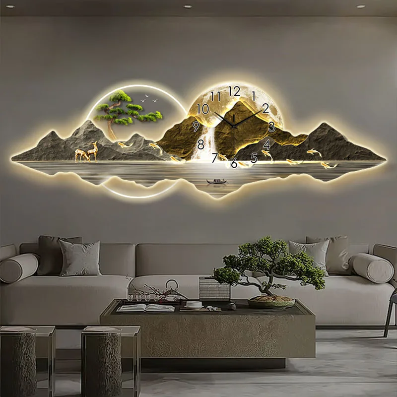 Modern Chinese Painting with C - Lighting Home Decor Wall Clocks avis et prix