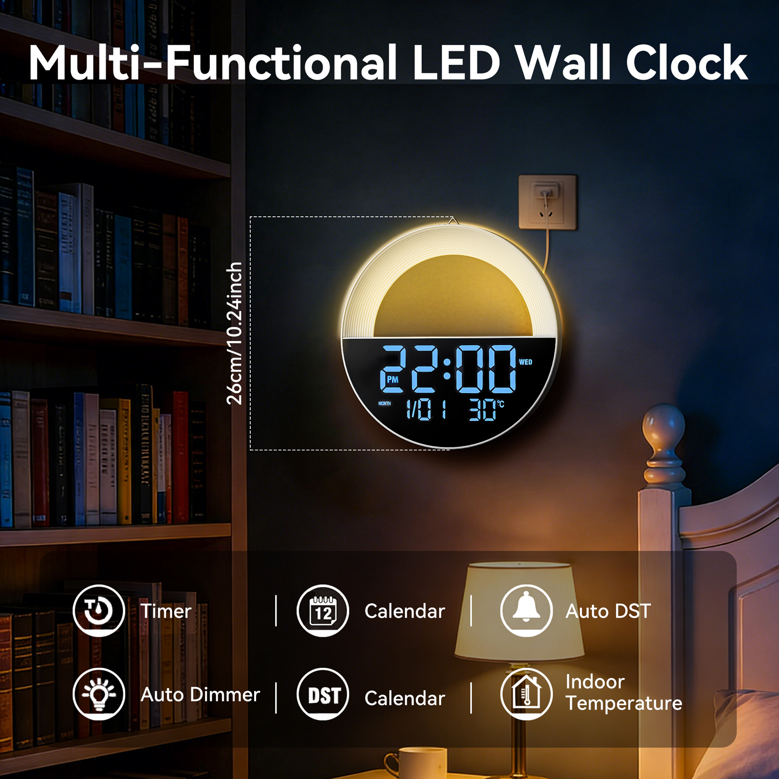LED Digital Clock with Remote  - Lighting Home Decor Wall Clocks avis et prix