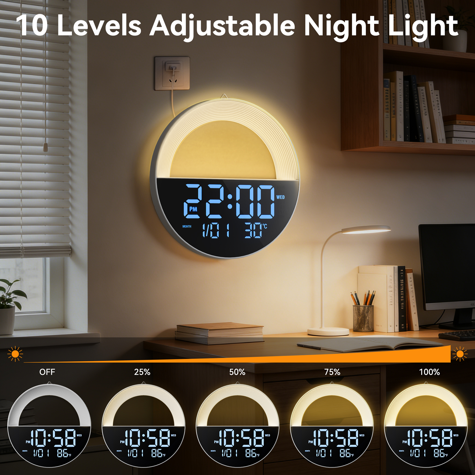 LED Digital Clock with Remote  - Lighting Home Decor Wall Clocks avis et prix