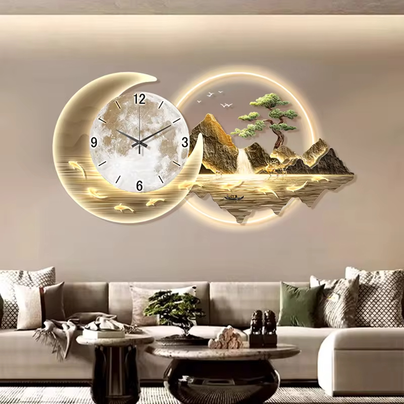 Fashion Luxury Clock Wall Chin - Lighting Home Decor Wall Clocks avis et prix