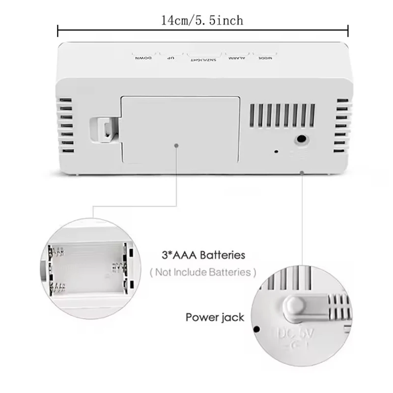 1Pc White Digital Clock LED Mi - Lighting Home Decor Wall Clocks avis et prix