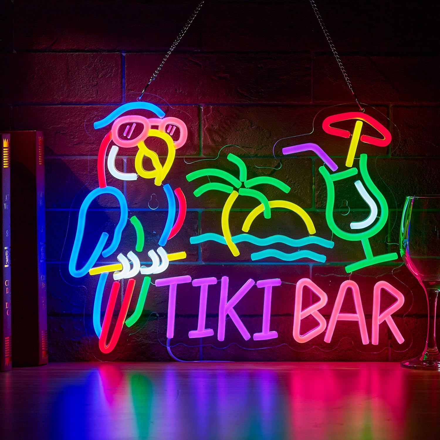 Tiki Bar Parrot Palm Tree Neon - Lighting Decor Items avis et prix