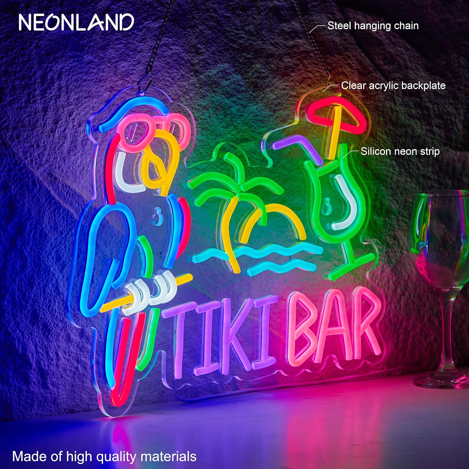 Tiki Bar Parrot Palm Tree Neon - Lighting Decor Items avis et prix