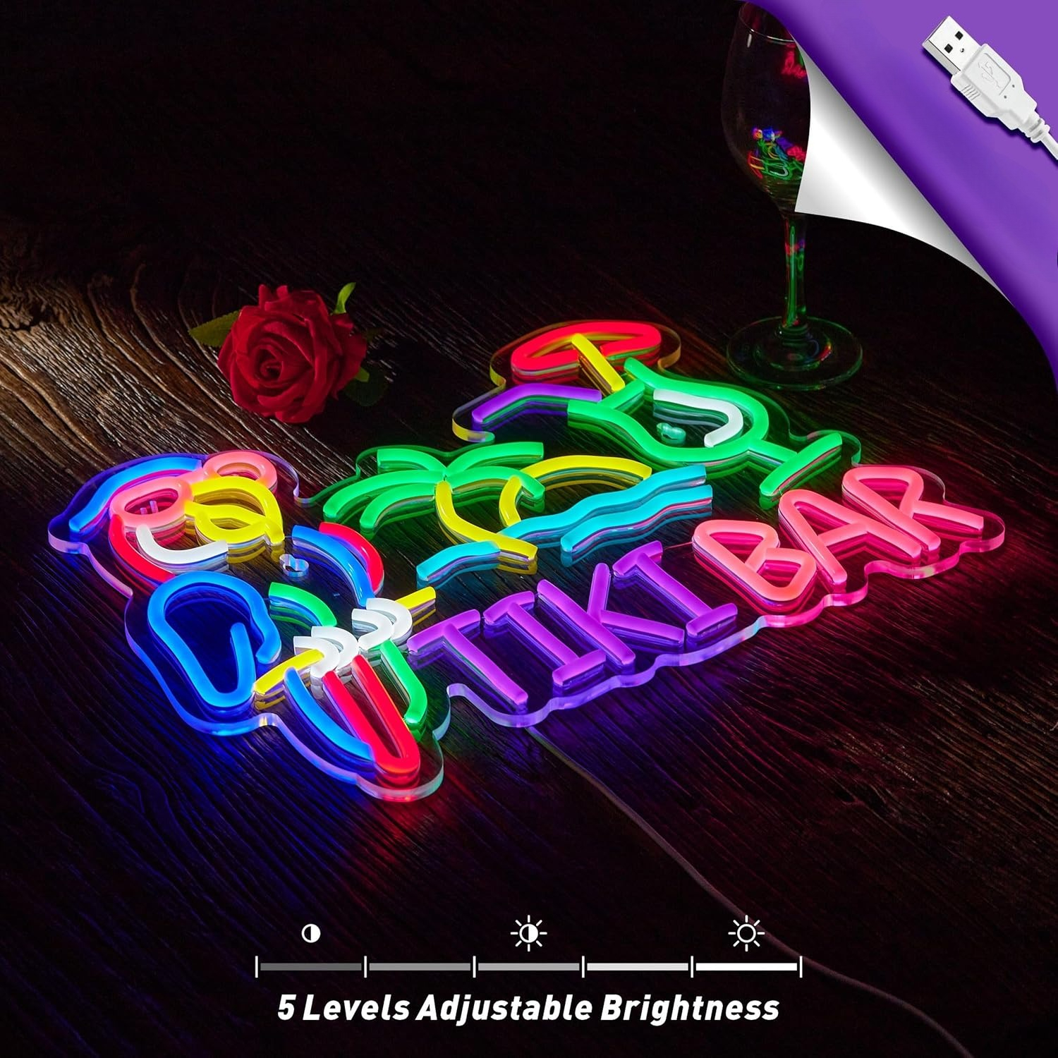Tiki Bar Parrot Palm Tree Neon - Lighting Decor Items avis et prix