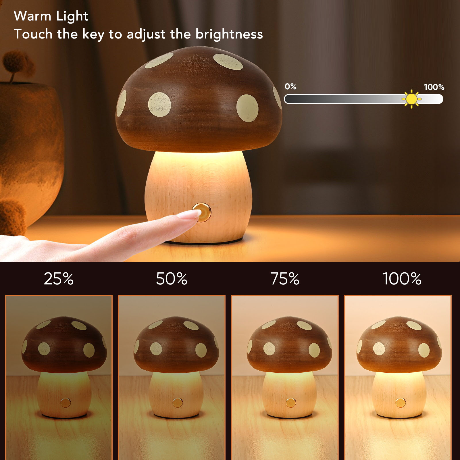 LED Table Lamp Warm Light USB  - Mushroom Table Lamp avis et prix