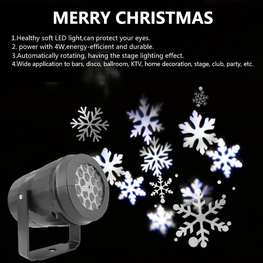 Rotating Christmas Snowflake P - Lighting Effect Home Decor avis et prix