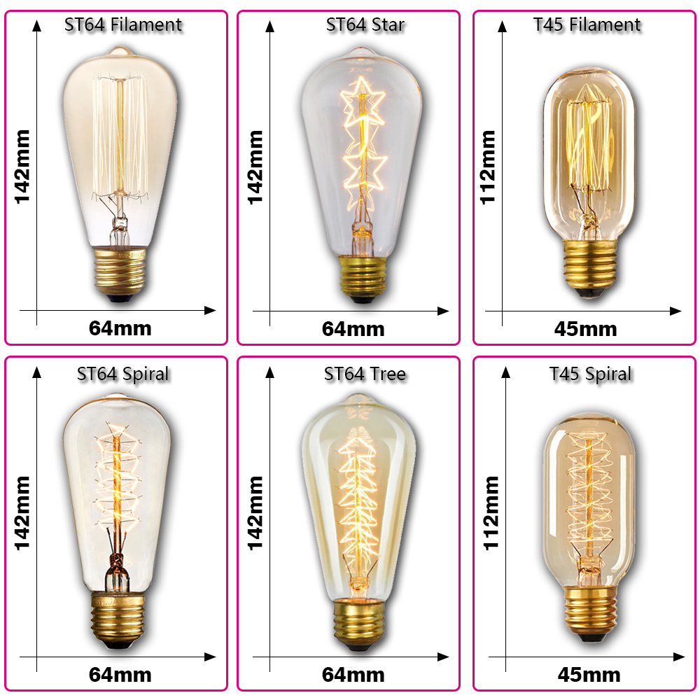 Retro Edison Light Bulb E27 40 - Lighting Decor Items avis et prix