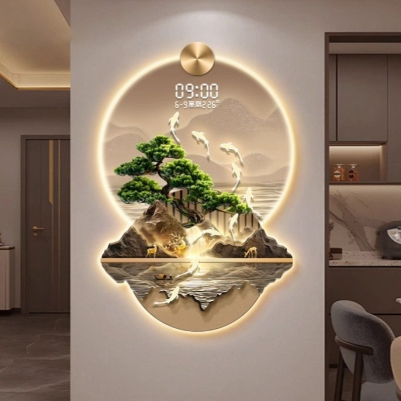 Modern Background Landscape Pa - Lighting Home Decor Wall Clocks avis et prix