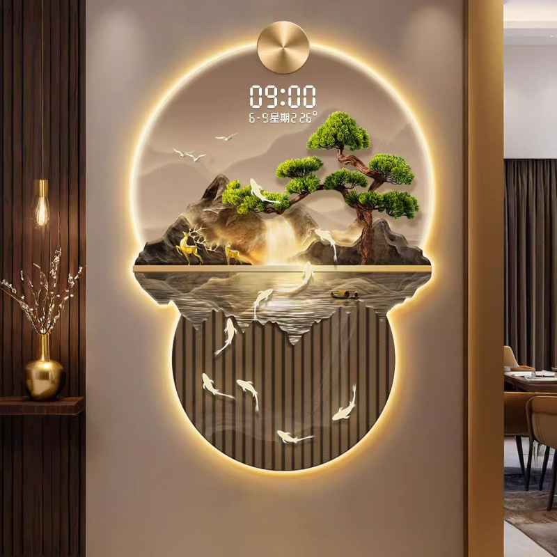 Modern Background Landscape Pa - Lighting Home Decor Wall Clocks avis et prix