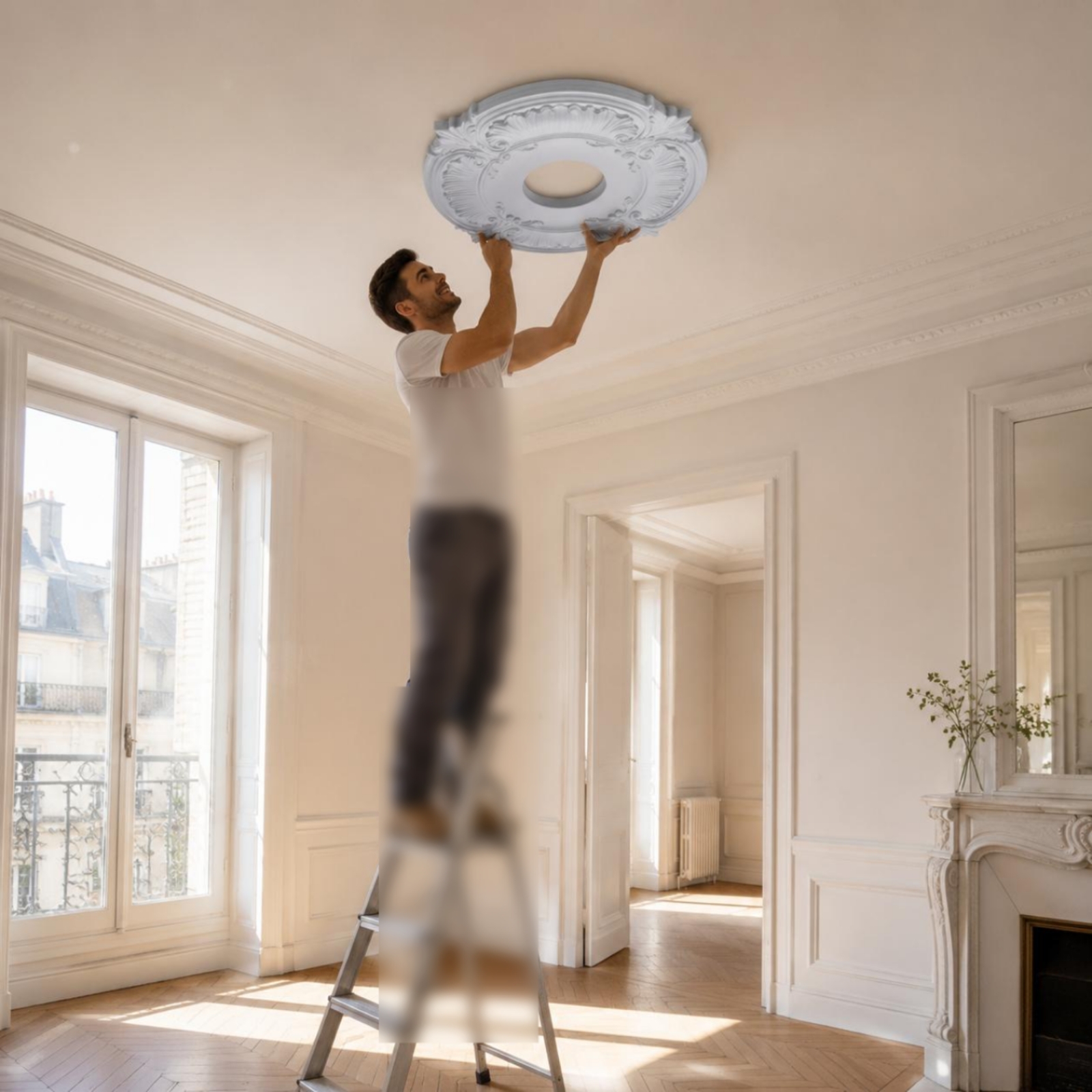 Round PU Ceiling Medallion Scr - Lighting Decor avis et prix