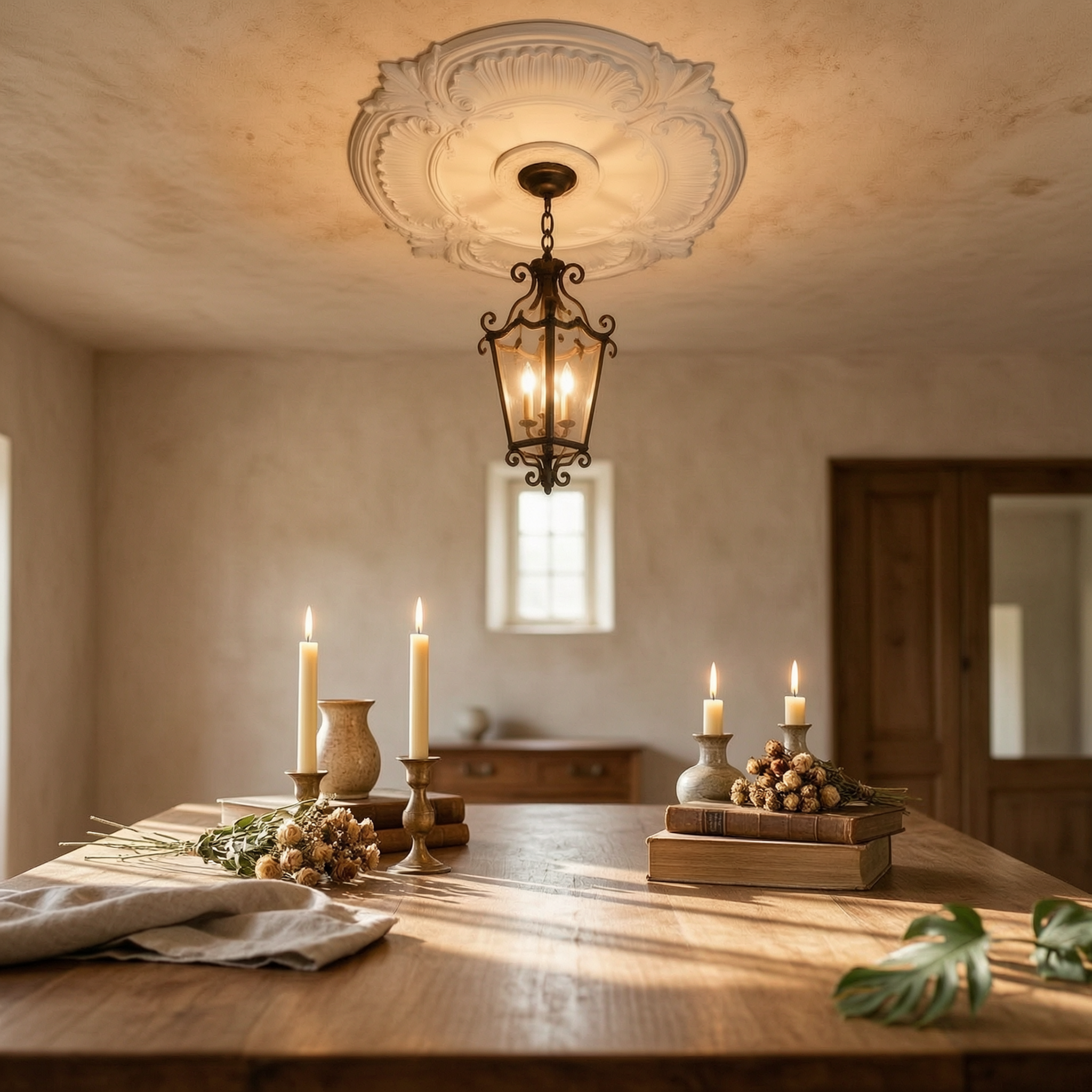 Round PU Ceiling Medallion Orn - Lighting Decor avis et prix